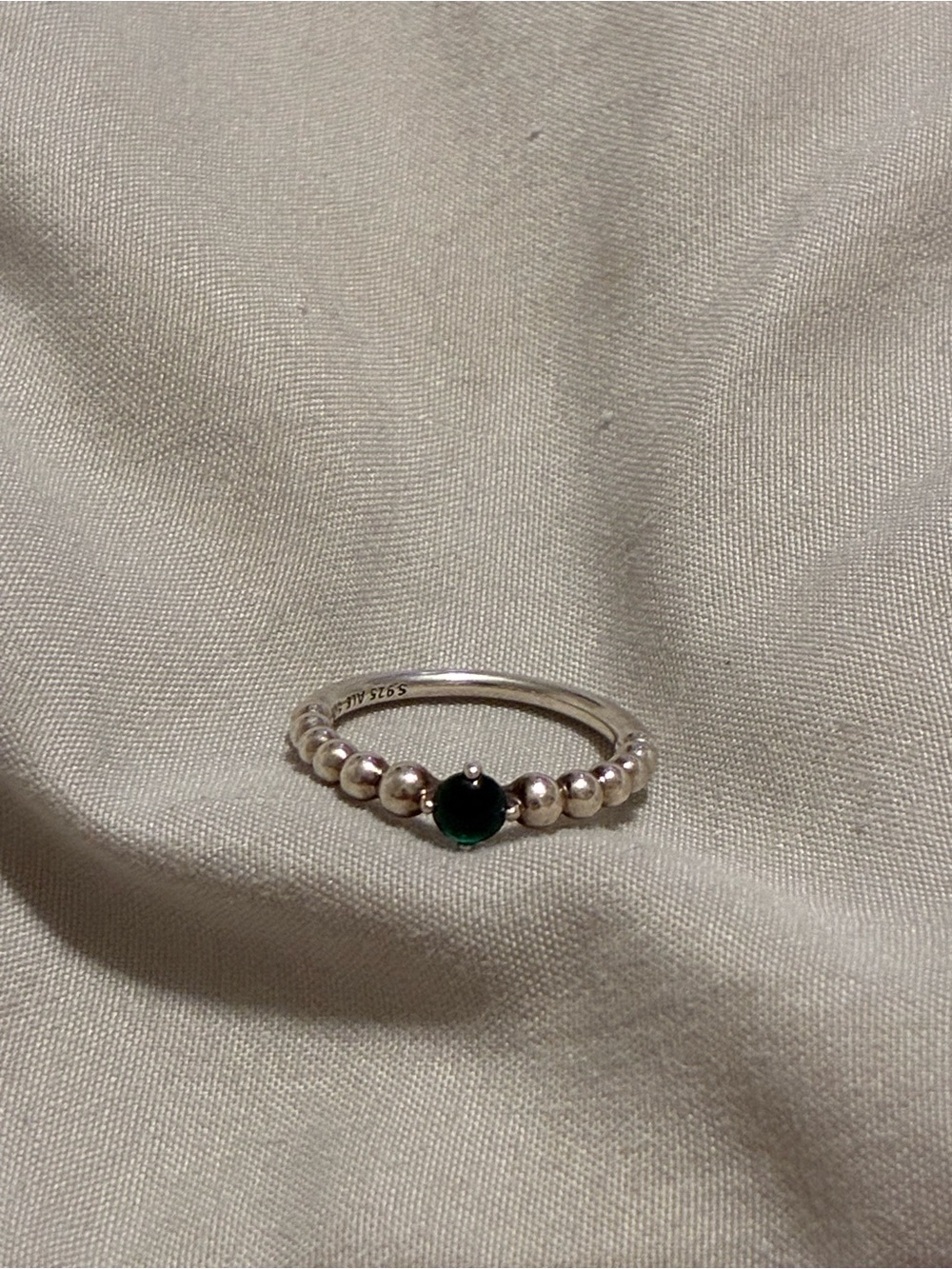 Pandora Rainforest Green Beaded Ring crafted in sterling silver